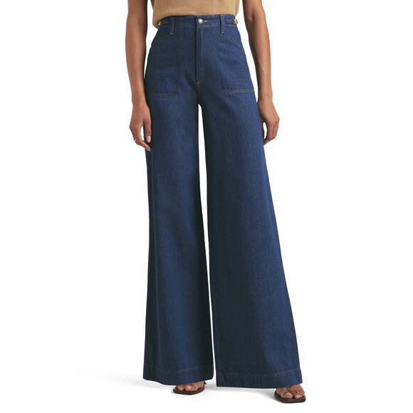 Favorite Daughter 'The Fancy' Blue Mischa Super High Waist Wide Leg Jeans Size - Picture 1 of 4